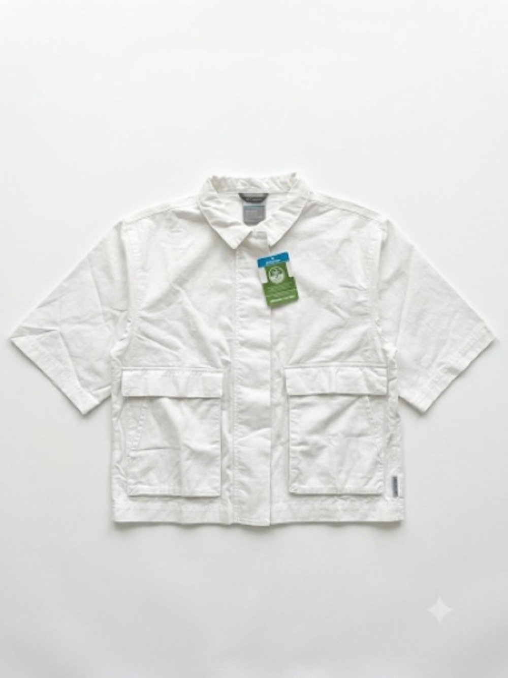 Columbia White Short-Sleeve Utility Jacket
